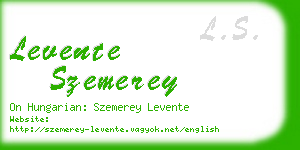 levente szemerey business card